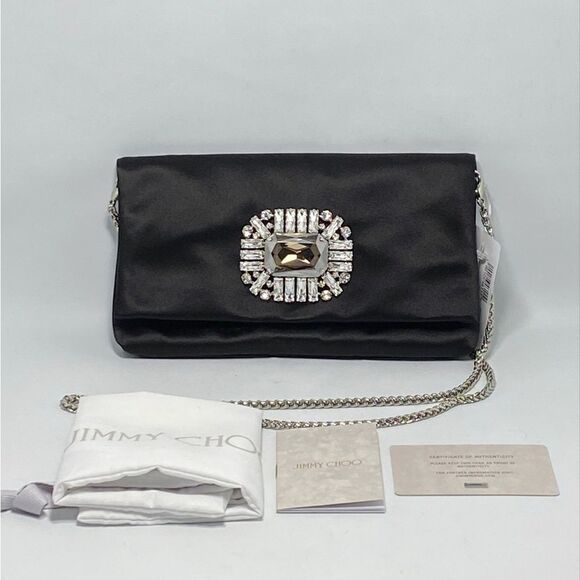 Jimmy Choo Titania Crystal Satin Clutch - Picture 5 of 12